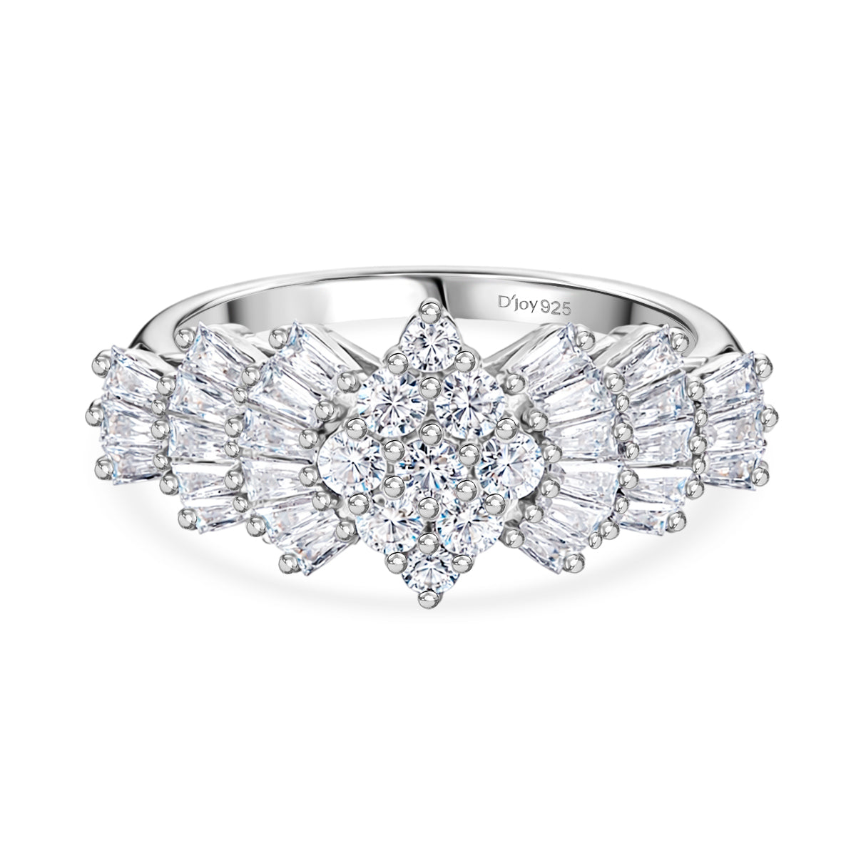 D'Joy Moissanite Ballerina Ring in Platinum Overlay Sterling Silver 1.07 Ct. V32607424 0