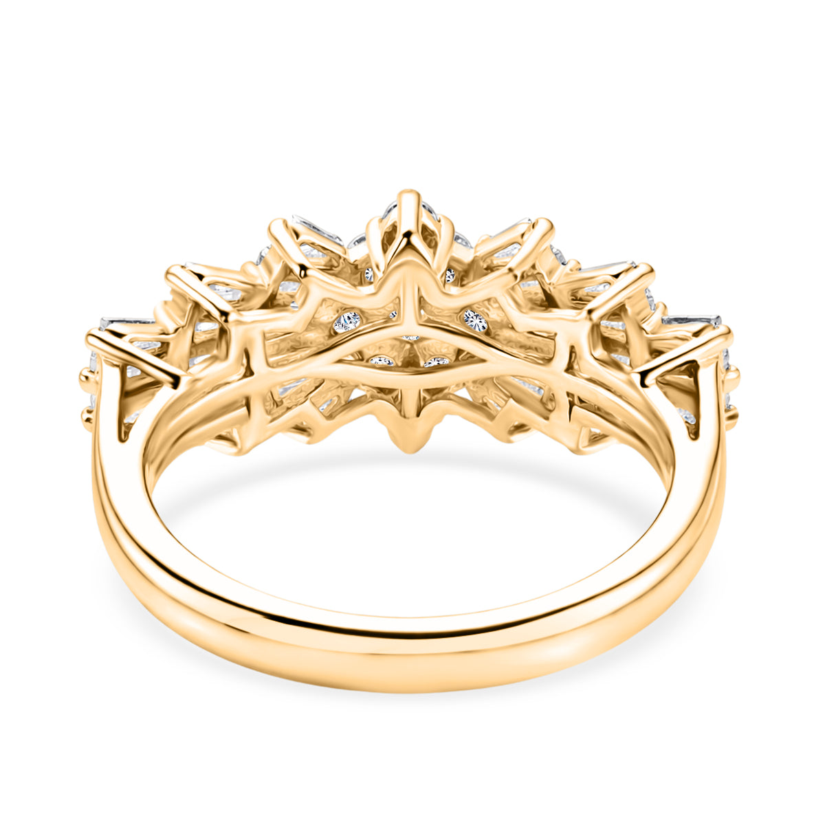 D'Joy Moissanite Cluster Ring in 18K YG Plating Sterling Silver 1.076 Ct. V32625872 5