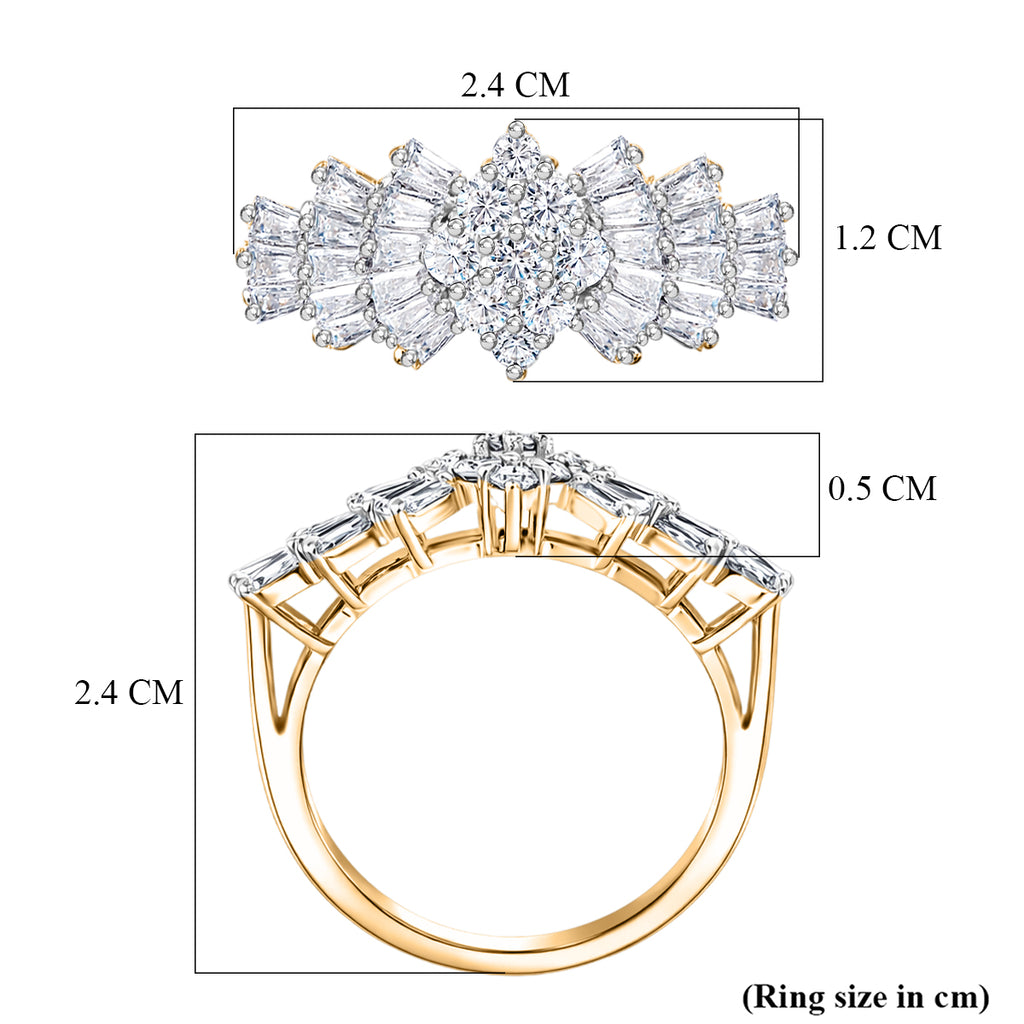 D'Joy - Moissanite Ballerina Ring in Yellow Gold Plated Sterling Silver 1.07 Ct._8552074_5
