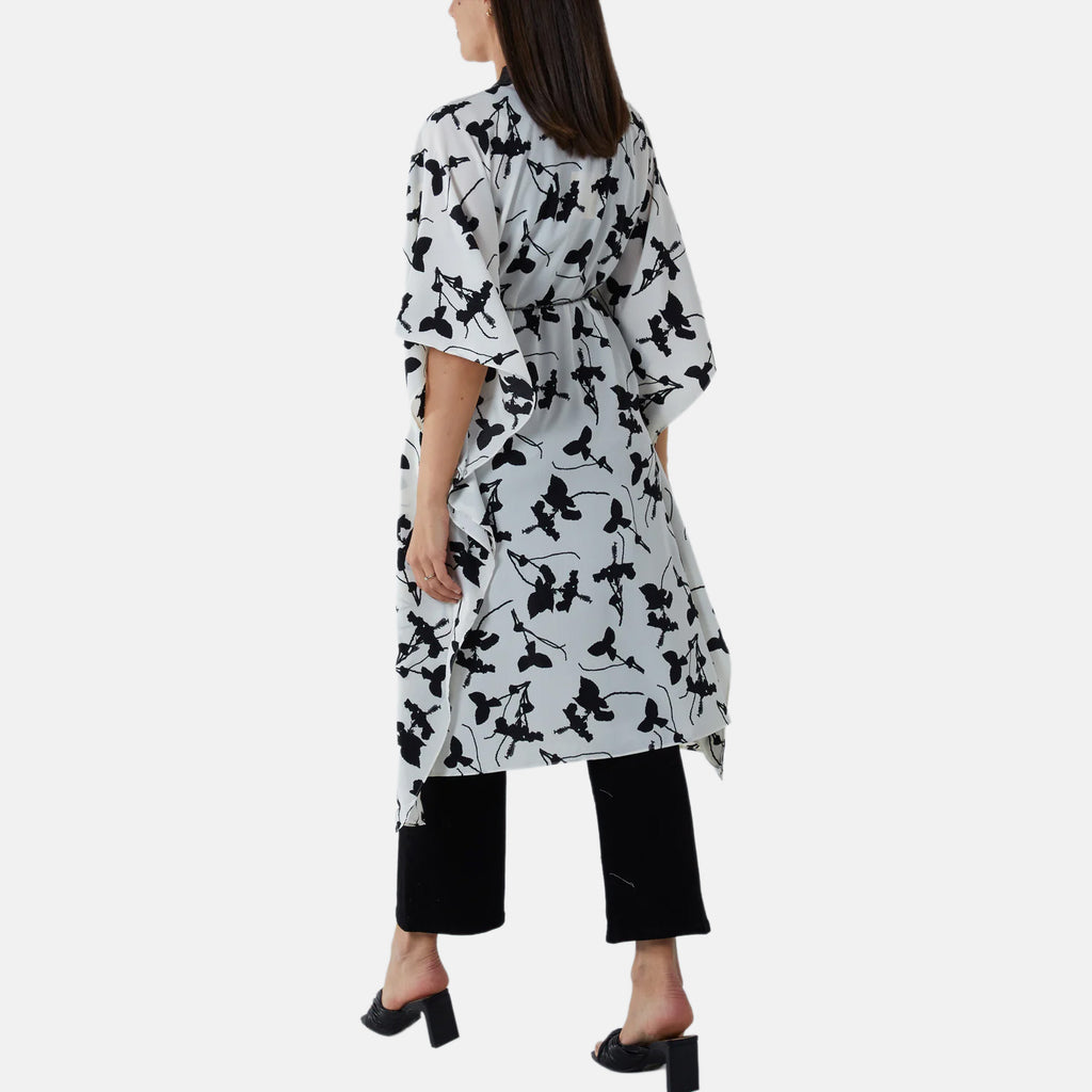 Nova Of London Kimono Midi With Satin Bands (Size M/L, 16 to 20) - Cream Pattern_8552634_1