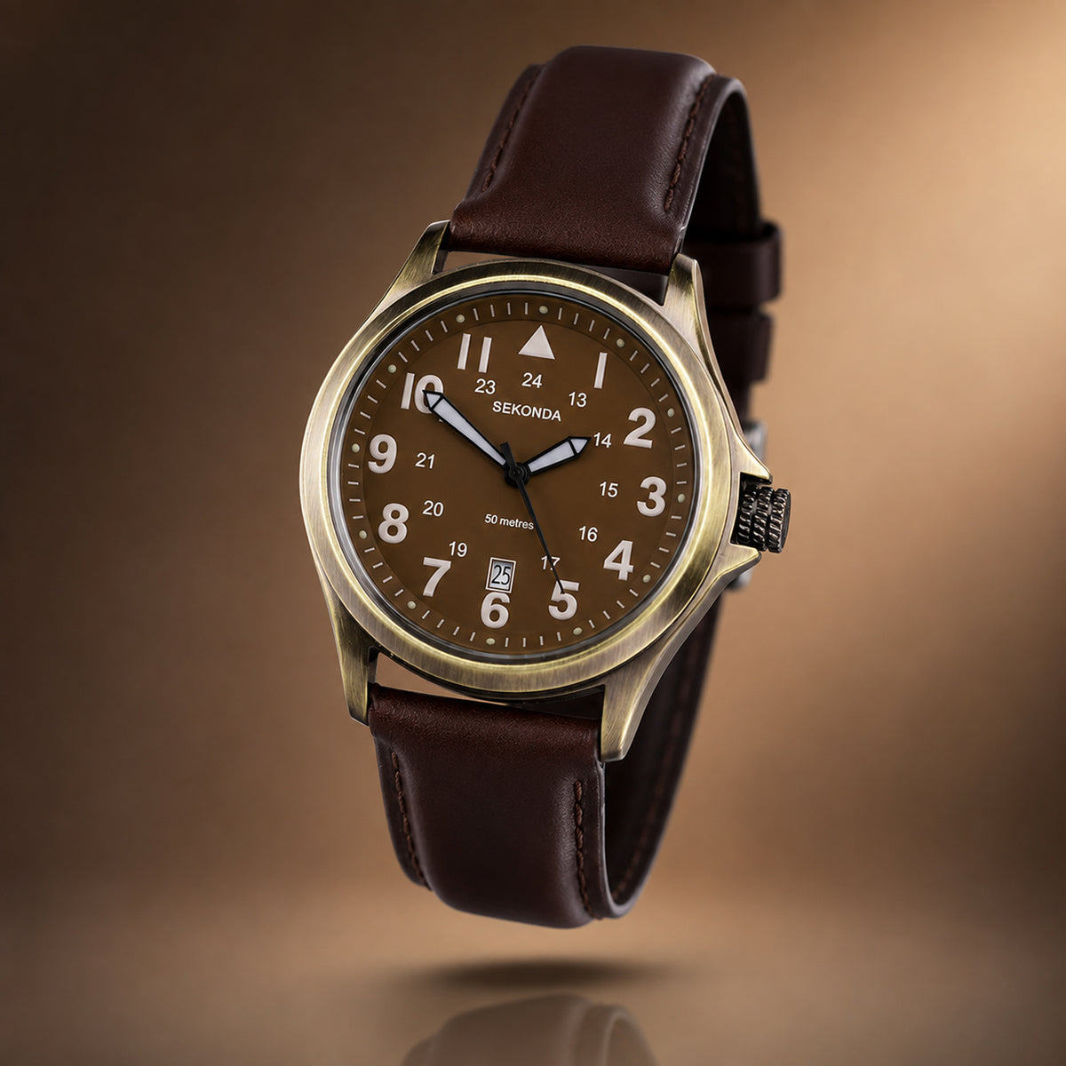 Sekonda Quartz Mens Watch in Leather - Black V32755315 0