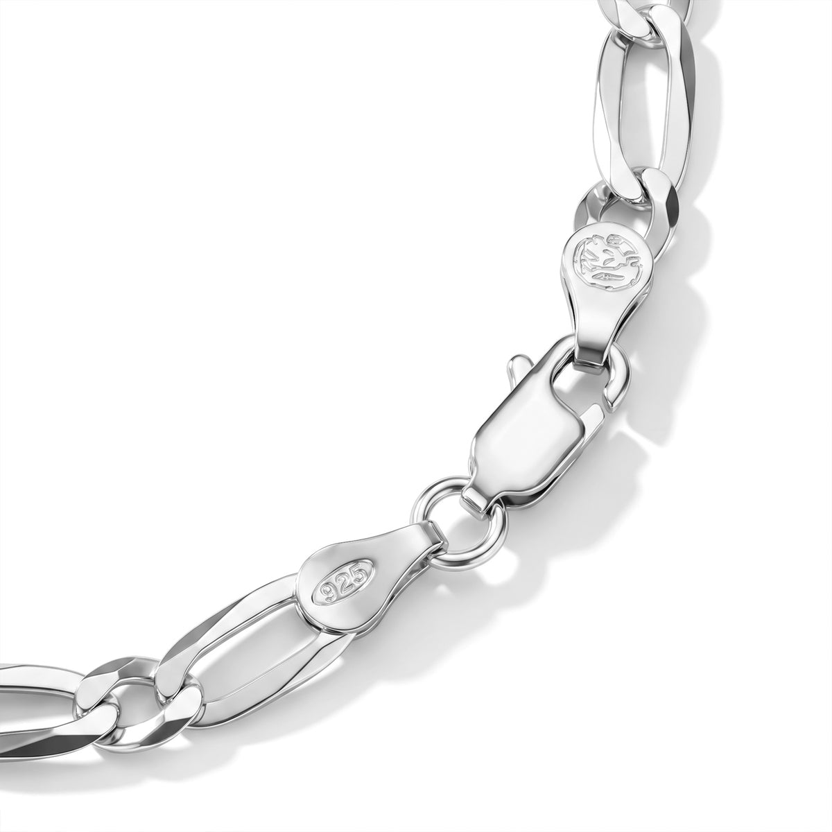 Italian Made Sterling Silver Flat Figaro Necklace (Size - 18) with Lobster Clasp V32515242 6