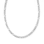 Sterling Silver Figaro Pave Chain (Size - 18) with Lobster Clasp_8552751