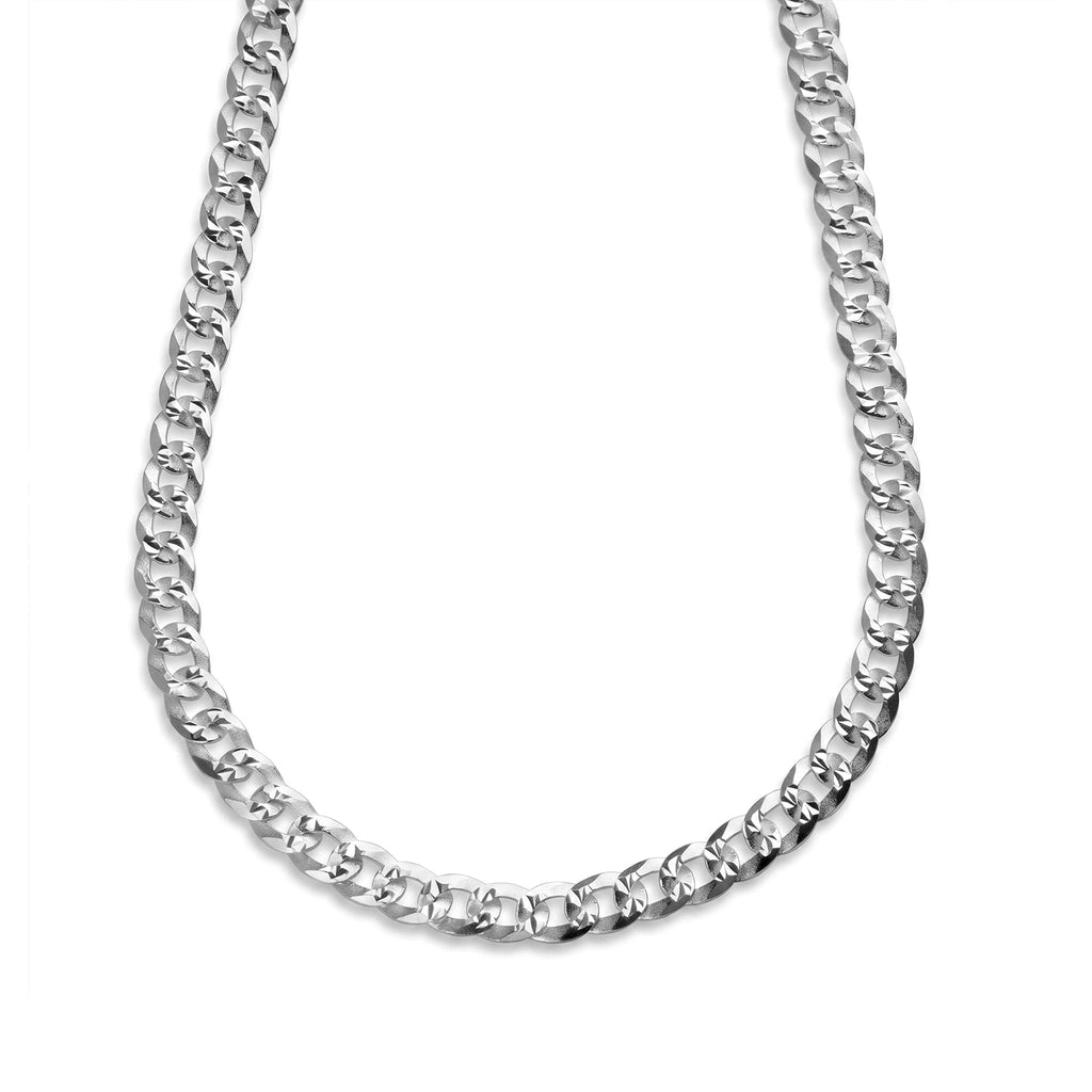 Sterling Silver Pave Curb Chain (Size - 18) with Lobster Clasp_8552753