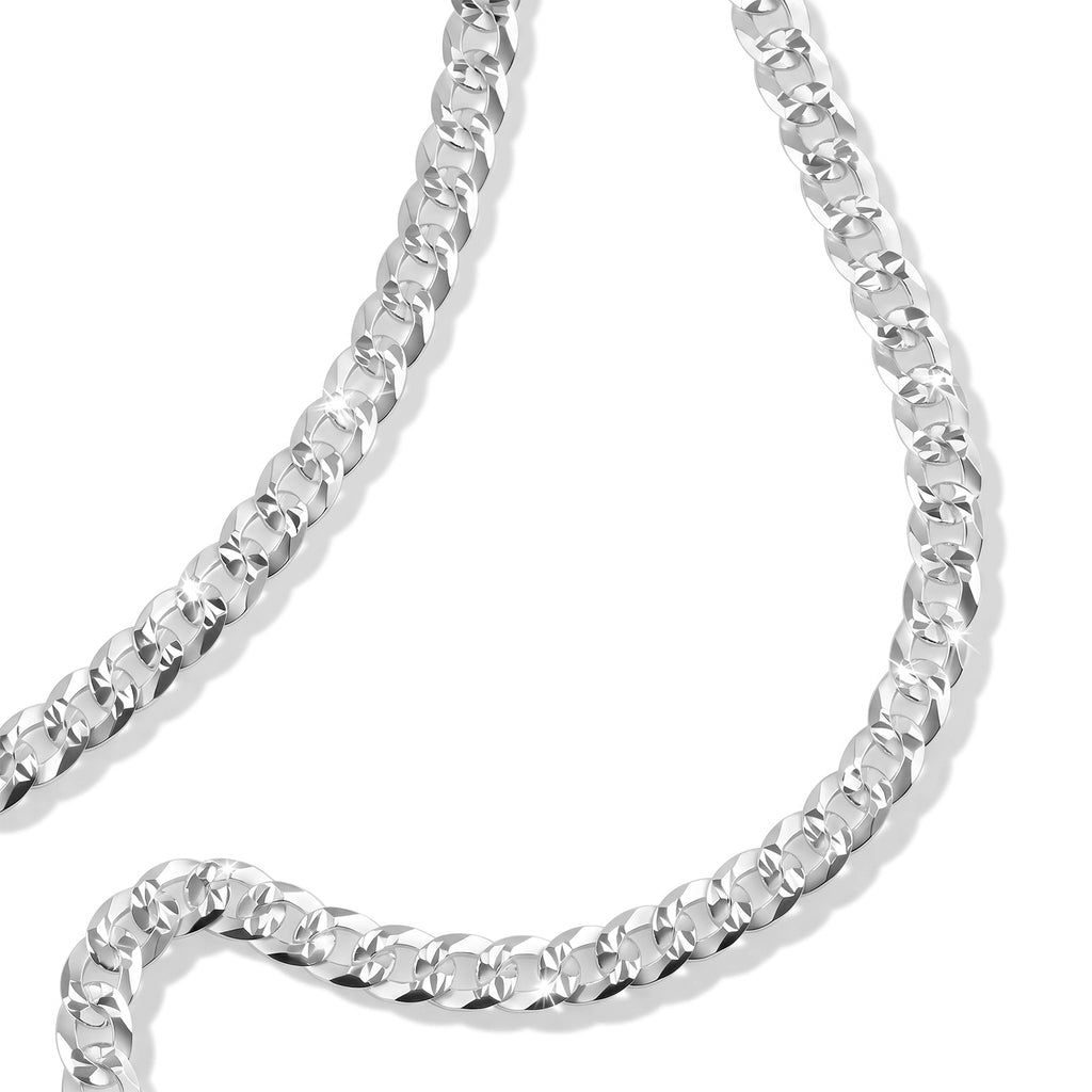 Sterling Silver Pave Curb Chain (Size - 18) with Lobster Clasp_8552753_2