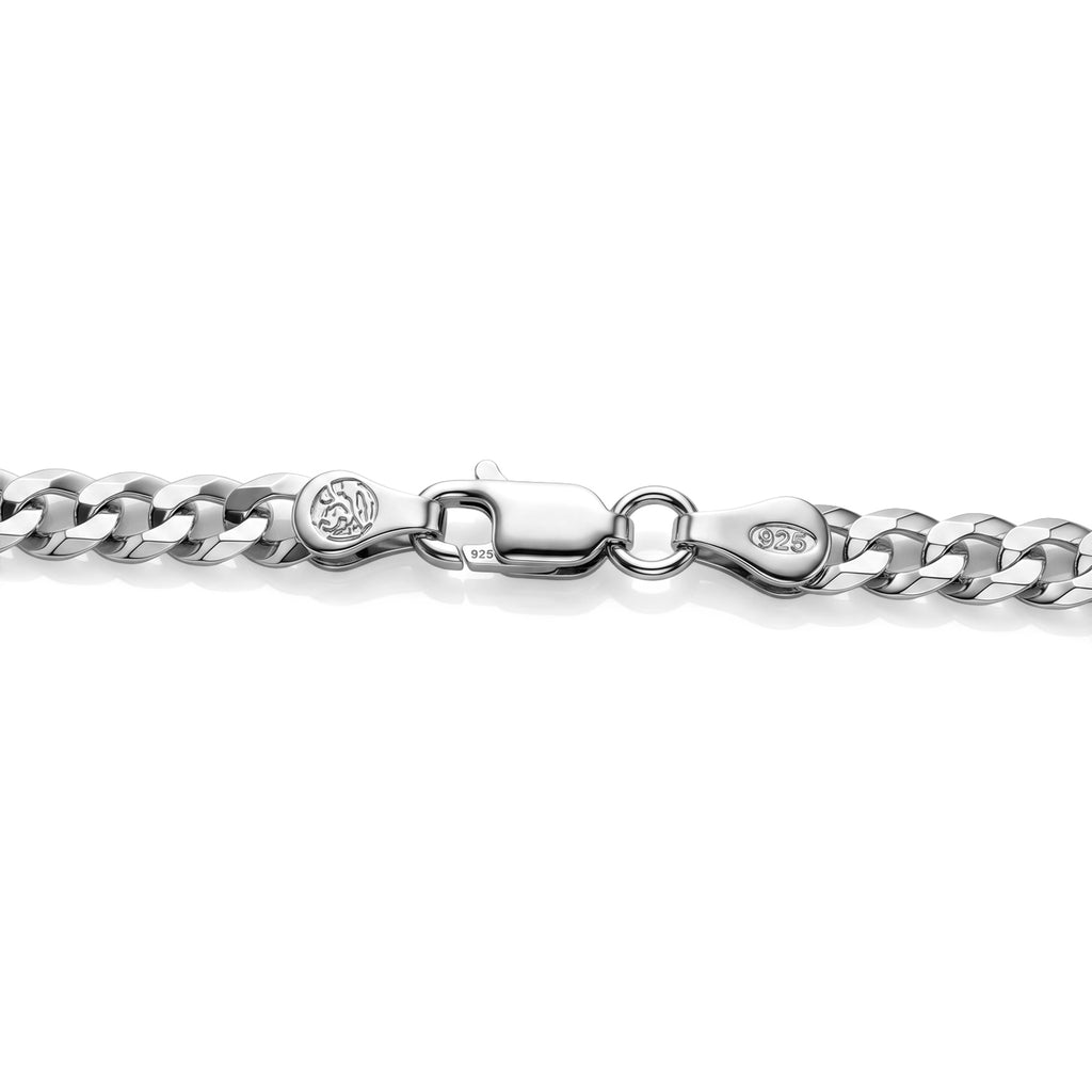 Italian Made - Sterling Silver Pyramid Pave Curb Chain (Size - 18) with Lobster Clasp_8552904_1