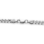 Italian Made - Sterling Silver Pyramid Pave Curb Chain (Size - 18) with Lobster Clasp_8552904_1