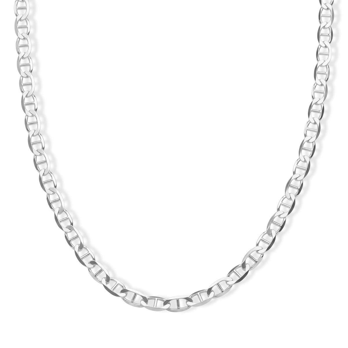 Italian Made Sterling Silver Rambo Necklace (Size - 18) with Lobster Clasp V32513530 0