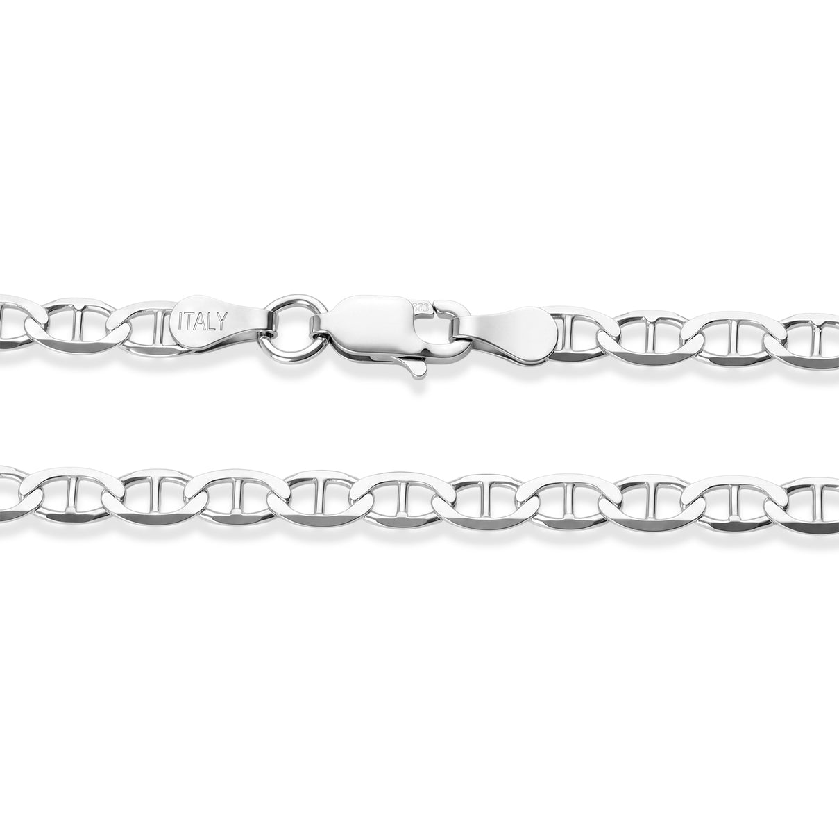 Italian Made Sterling Silver Rambo Necklace (Size - 18) with Lobster Clasp V32513530 2
