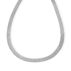 Italian Made - Sterling Silver Bismark Necklace (Size - 18) with Lobster Clasp_8552907