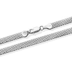 Italian Made - Sterling Silver Bismark Necklace (Size - 18) with Lobster Clasp_8552907_1