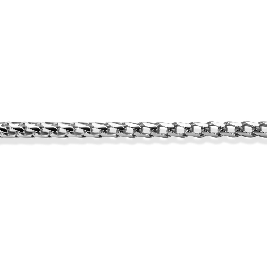Rhodium Overlay Sterling Silver Franco Chain (Size - 18) with Lobster Clasp_8552909_1