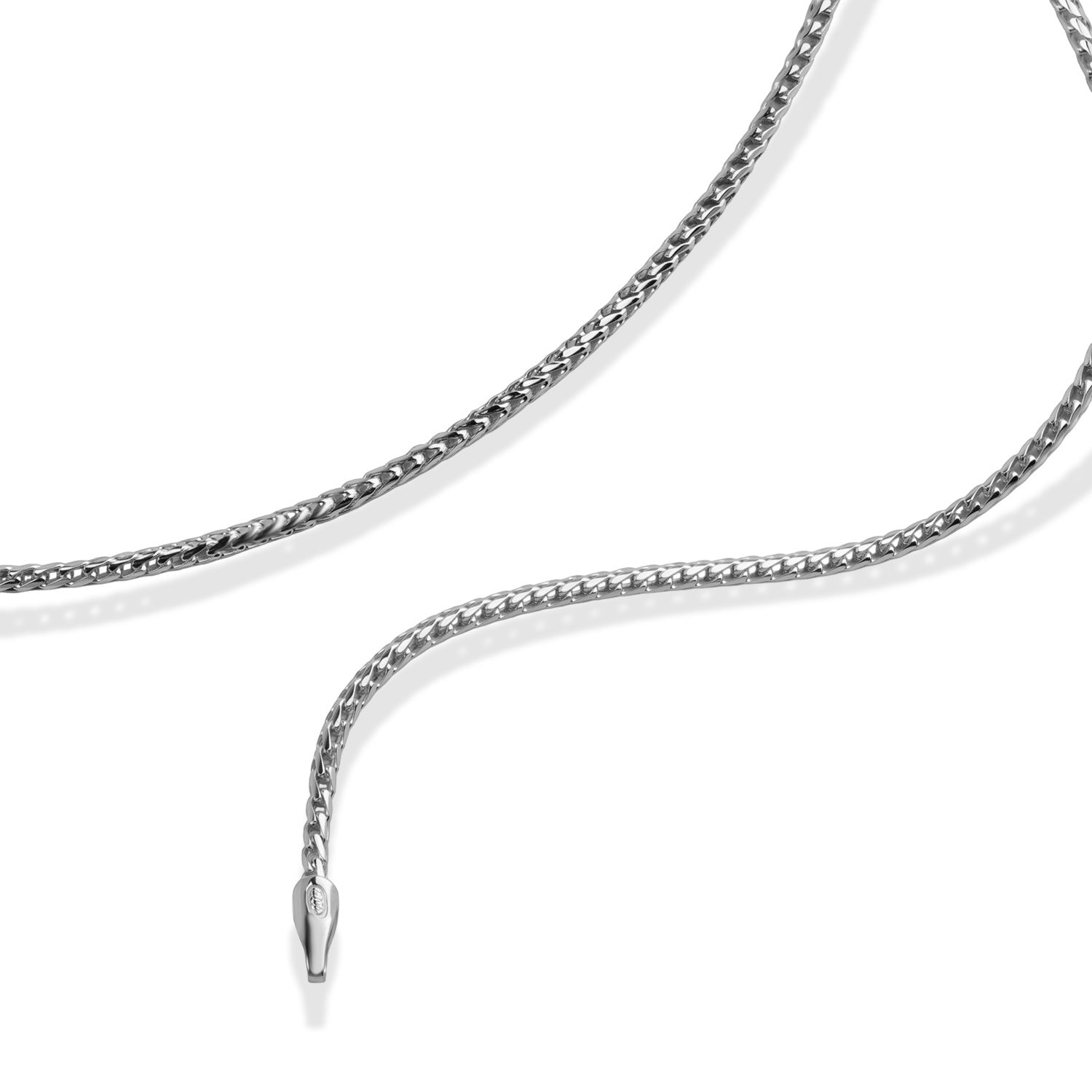 Rhodium Overlay Sterling Silver Franco Chain (Size - 18) with Lobster Clasp V32516344 4