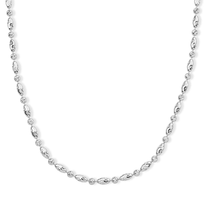 Rhodium Overlay Sterling Silver Typhoon Chain (Size - 18) with Lobster Clasp 8552910 1