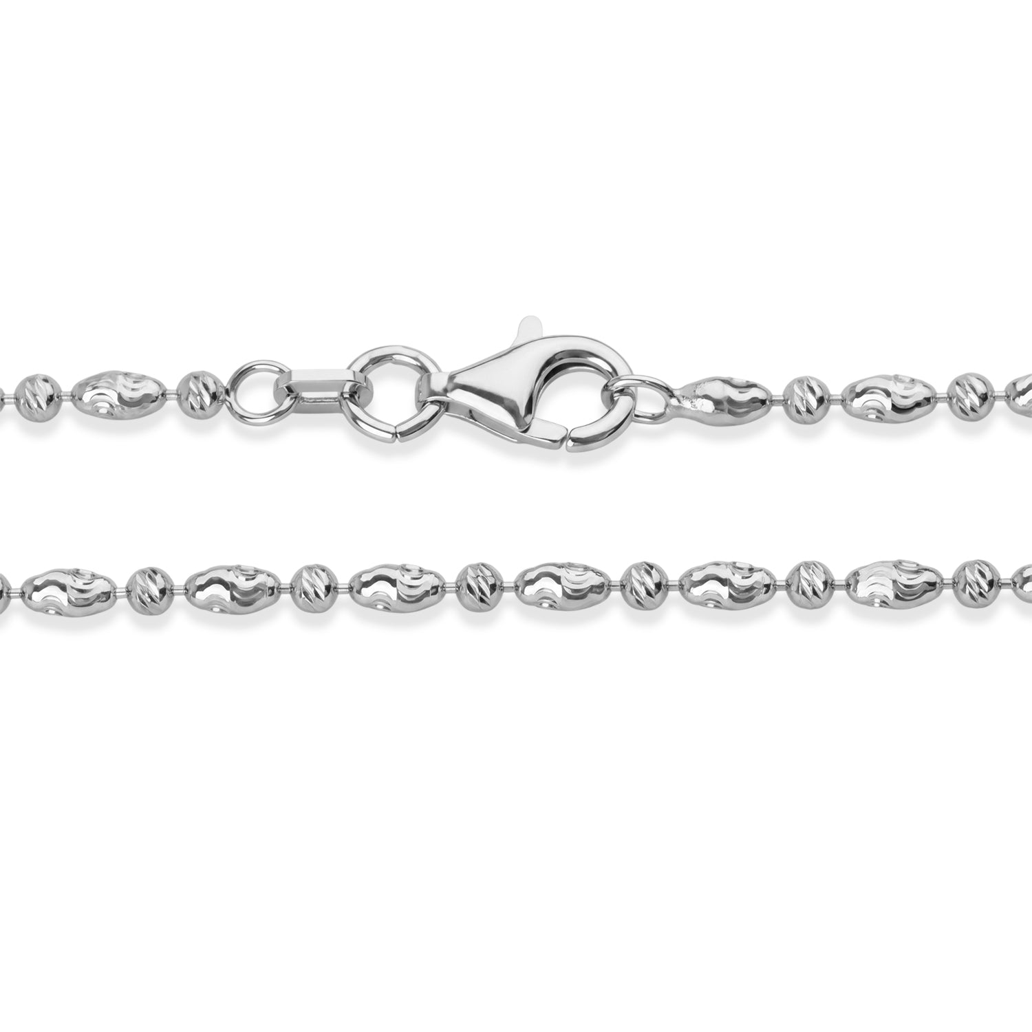 Italian Made Rhodium Overlay Sterling Silver Typhoon Necklace (Size - 18) with Lobster Clasp V32513536 2