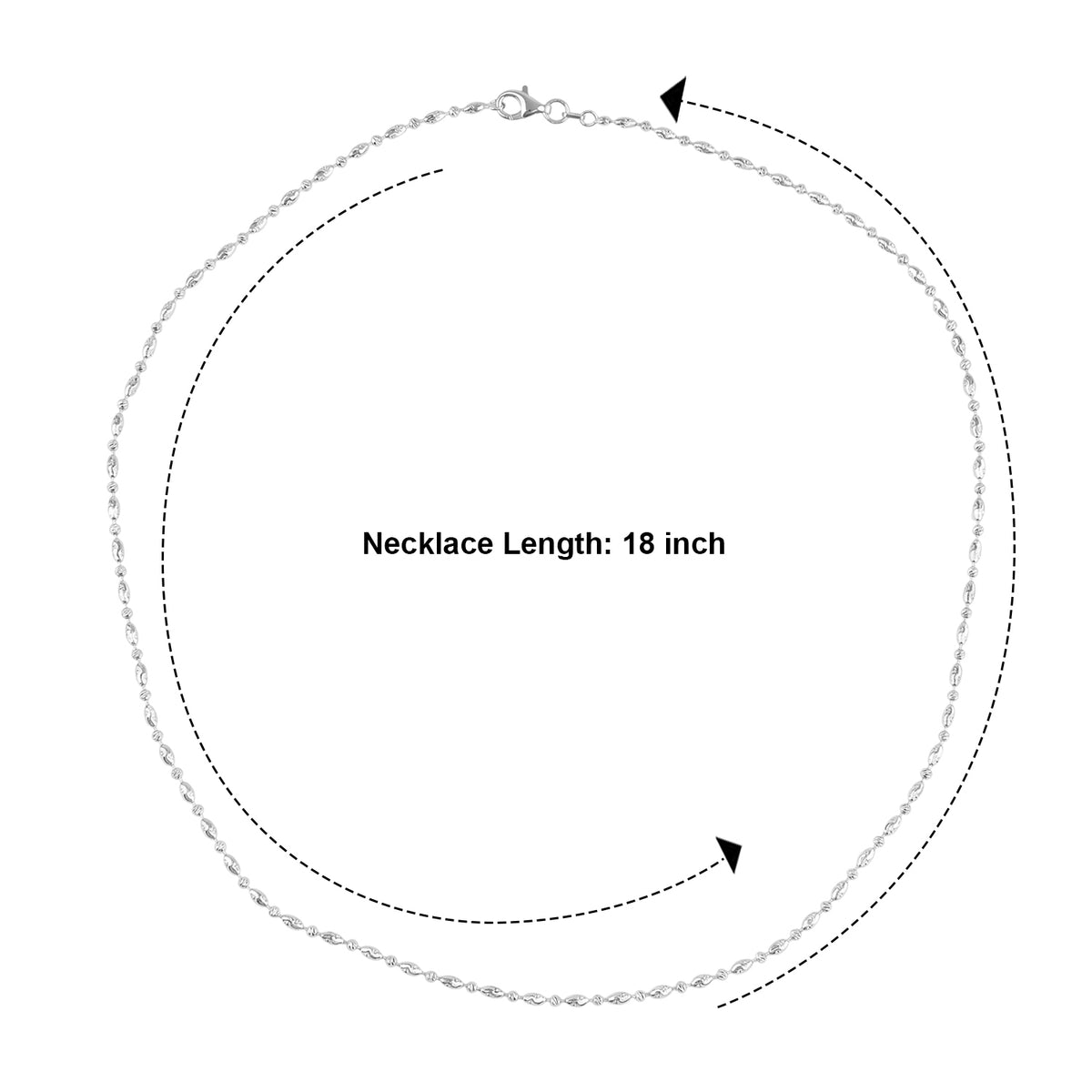 Italian Made Rhodium Overlay Sterling Silver Typhoon Necklace (Size - 18) with Lobster Clasp V32513536 3