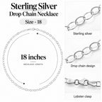 Sterling Silver Drop Chain (Size - 18) with Lobster Clasp_8552911_7