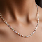 Sterling Silver Flat Figaro Chain (Size - 20) with Lobster Clasp_8552916_1