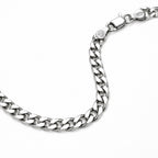 Italian Made - Sterling Silver Pyramid Pave Curb Chain (Size - 20) with Lobster Clasp_8552920_3