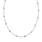 Italian Made-Rhodium Overlay Sterling Silver Station Chain (Size - 20) with Lobster Clasp_8552924