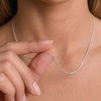 Italian Made - Rhodium Overlay Sterling Silver Necklace (Size - 20) with Lobster Clasp_8552925_2