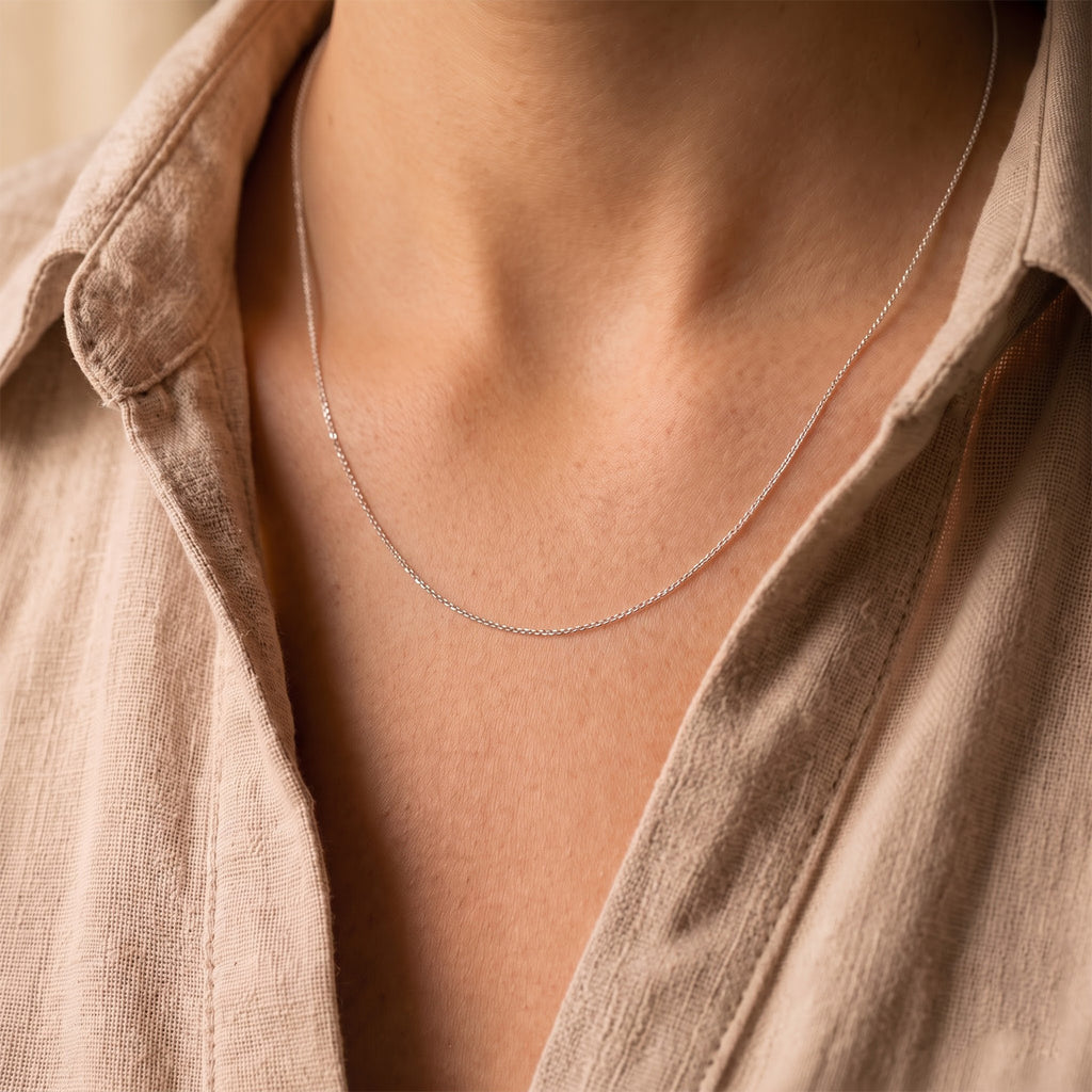Italian Made - Rhodium Overlay Sterling Silver Necklace (Size - 20) with Lobster Clasp_8552925_6