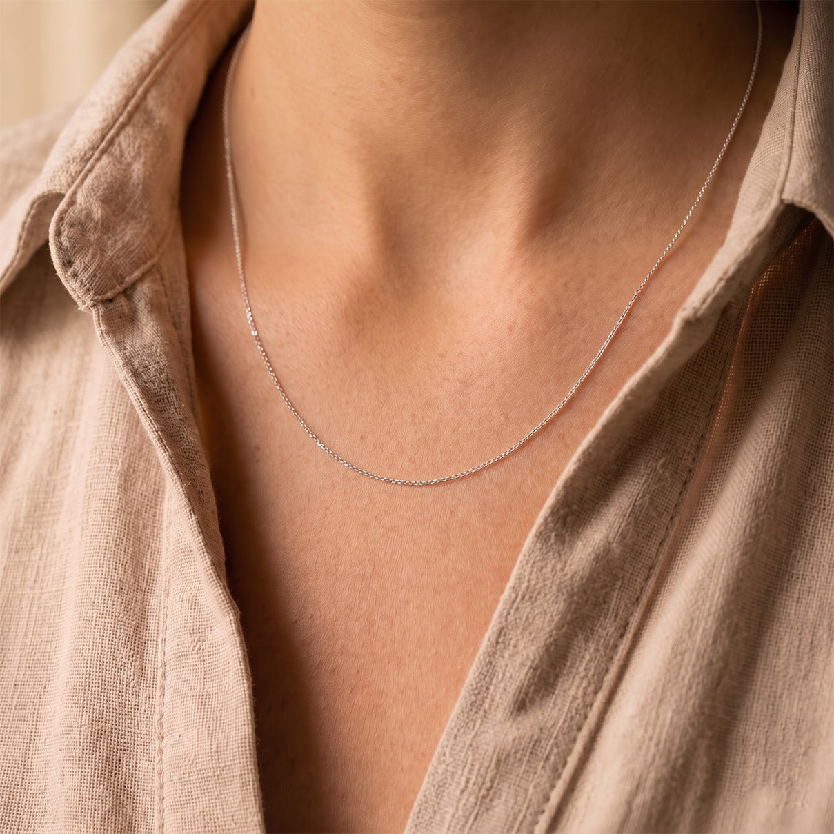 Italian Made - Rhodium Overlay Sterling Silver Necklace (Size - 20) with Lobster Clasp V32513525 5