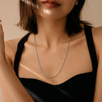 Italian Made- Rhodium Overlay Sterling Silver Franco Necklace (Size - 20) with Lobster Clasp_8552926_1