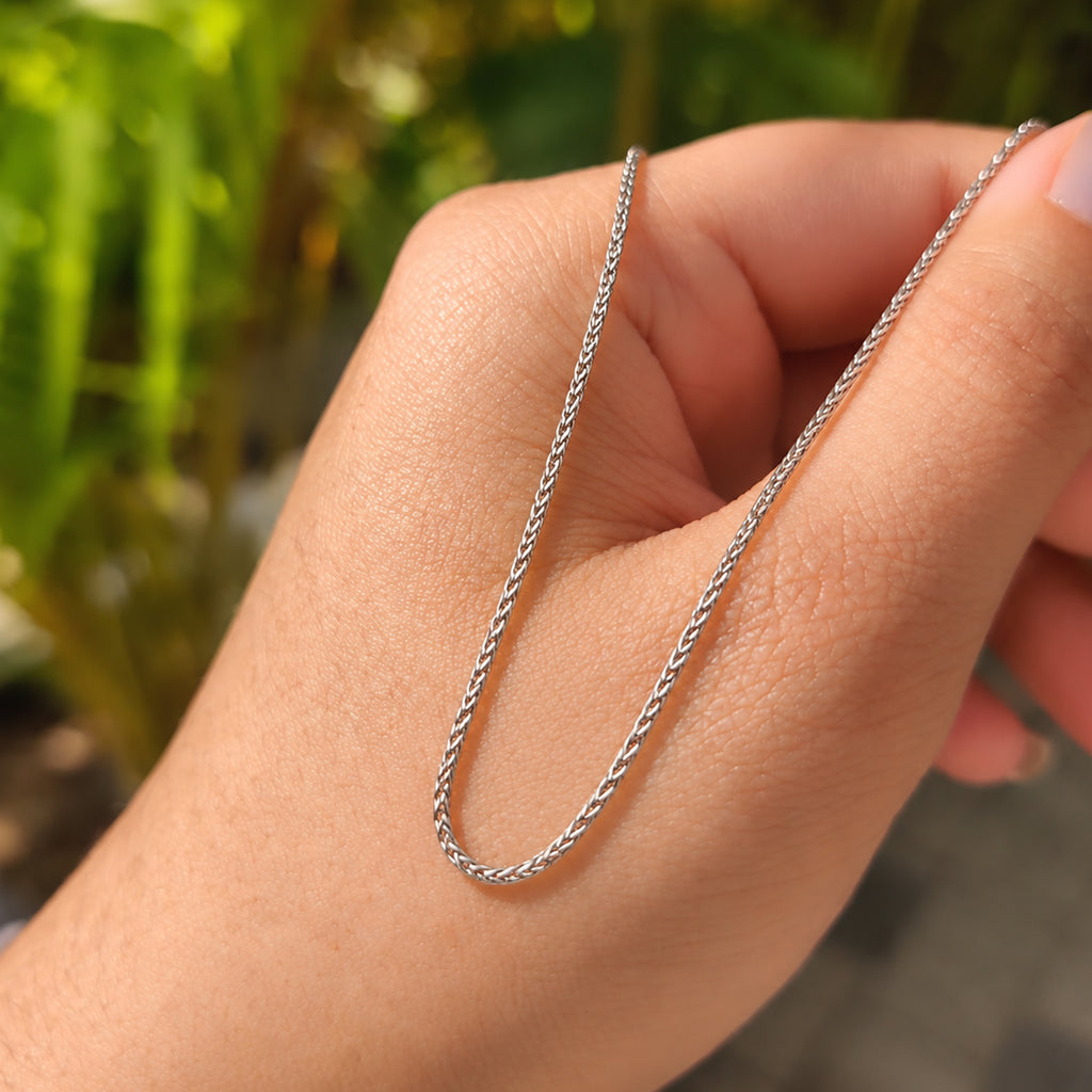 Italian Made- Rhodium Overlay Sterling Silver Franco Necklace (Size - 20) with Lobster Clasp_8552926_3