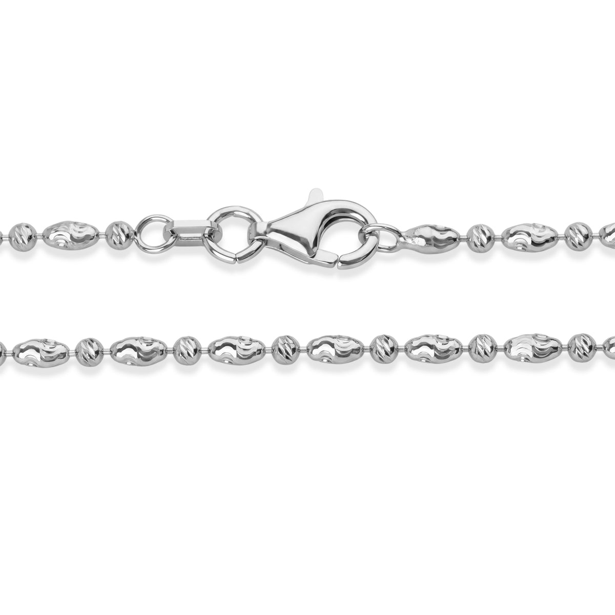Rhodium Overlay Sterling Silver Typhoon Chain (Size - 20) with Lobster Clasp 8552927 2