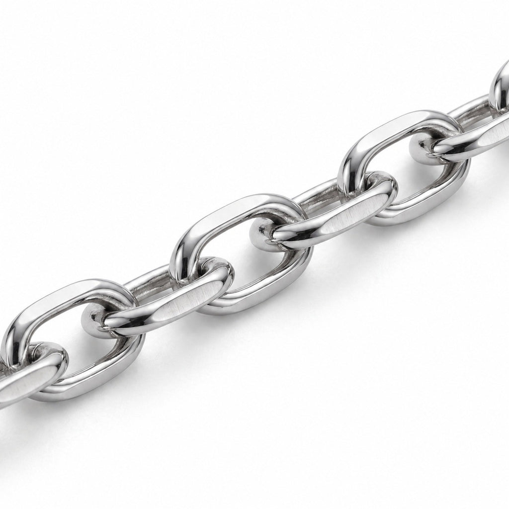 Italian Made - Rhodium Overlay Sterling Silver Marina Anchor Necklace (Size - 24) with Lobster Clasp_8552955_3