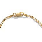 Italian Made - Yellow Gold Plated Sterling Silver Flat Figaro Necklace (Size - 18) with Lobster Clasp_8552965_2