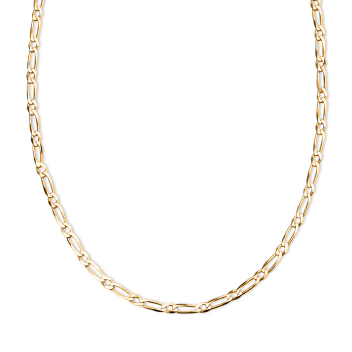 Italian Made - Yellow Gold Plated Sterling Silver Flat Figaro Necklace (Size - 30) with Lobster Clasp V32616675 1