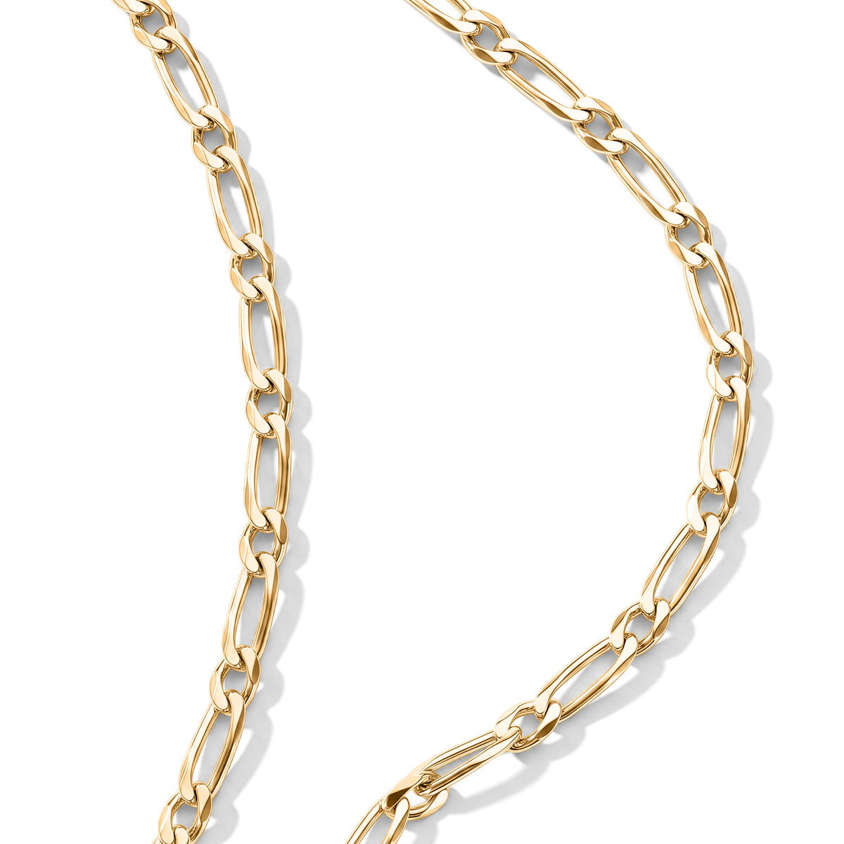 Italian Made - Yellow Gold Plated Sterling Silver Flat Figaro Necklace (Size - 30) with Lobster Clasp V32567482 2