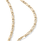 Italian Made - Yellow Gold Plated Sterling Silver Flat Figaro Necklace (Size - 30) with Lobster Clasp_8552968_2
