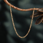 Italian Made - Sterling Silver Flat Figaro Pave Necklace (Size - 20) with Lobster Clasp in Two Tone Plating_8552979_2