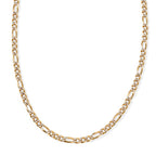 Italian Made - Sterling Silver Flat Figaro Pave Necklace (Size - 24) with Lobster Clasp in Two Tone Plating_8552981