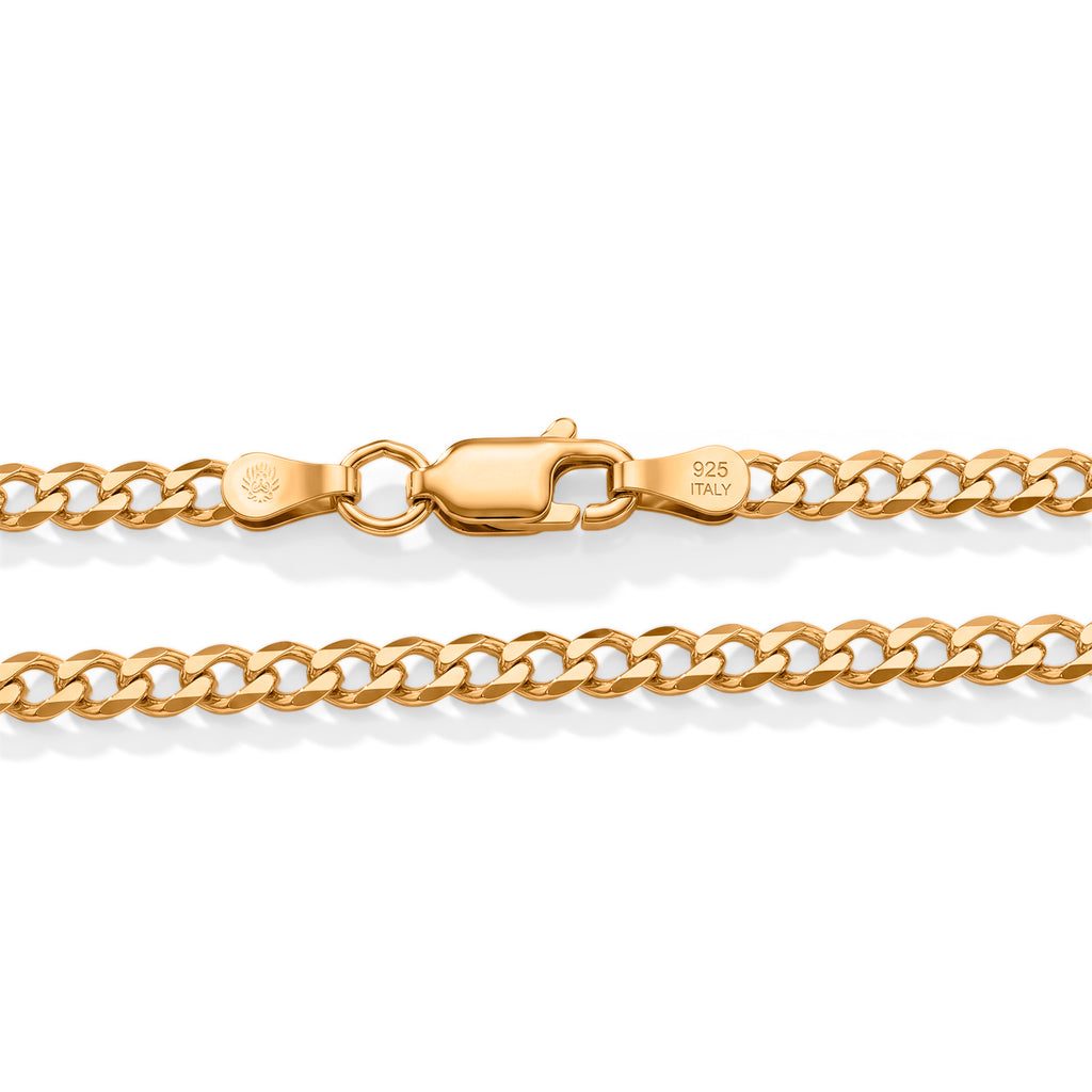 Pick of the Show Yellow Gold Plated Sterling Silver Curb Chain (Size - 18) with Lobster Clasp_8552988_1