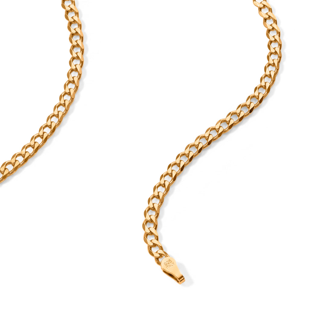 Pick of the Show Yellow Gold Plated Sterling Silver Curb Chain (Size - 18) with Lobster Clasp_8552988_2