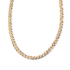 Sterling Silver Curb Flat Figaro Pave Chain (Size - 18) with Lobster Clasp in Two Tone Plating_8552998