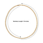 Sterling Silver Curb Flat Figaro Pave Chain (Size - 18) with Lobster Clasp in Two Tone Plating_8552998_3