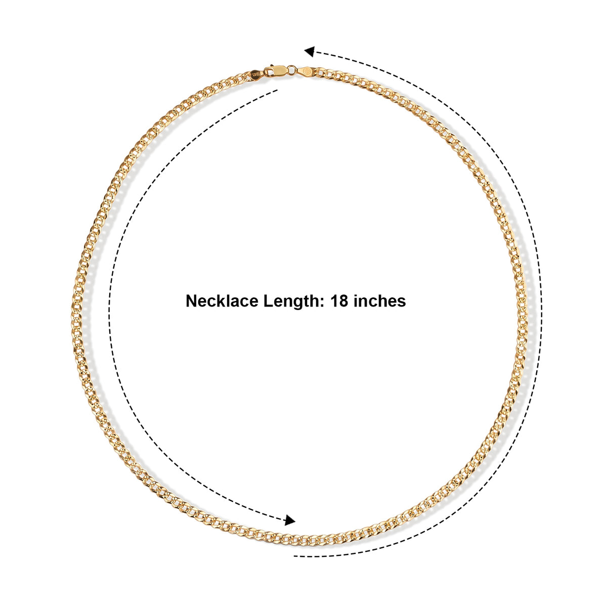 Sterling Silver Chain (Size - 20) with Lobster Clasp in Two Tone Plating V32591083 3