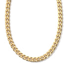 Italian Made - Yellow Gold Plated Sterling Silver Pyramid Pave Curb Chain (Size - 18) with Lobster Clasp_8553004