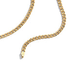 Italian Made - Yellow Gold Plated Sterling Silver Pyramid Pave Curb Chain (Size - 18) with Lobster Clasp_8553004_3