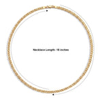 Italian Made - Yellow Gold Plated Sterling Silver Pyramid Pave Curb Chain (Size - 18) with Lobster Clasp_8553004_4