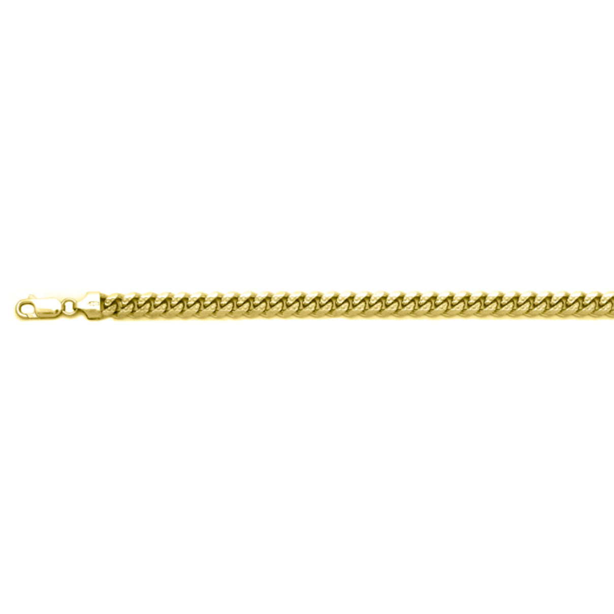 Italian Made - Yellow Gold Plated Sterling Silver Pyramid Pave Curb Chain (Size - 20) with Lobster Clasp 8553005 0