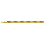Italian Made - Yellow Gold Plated Sterling Silver Pyramid Pave Curb Chain (Size - 20) with Lobster Clasp_8553005