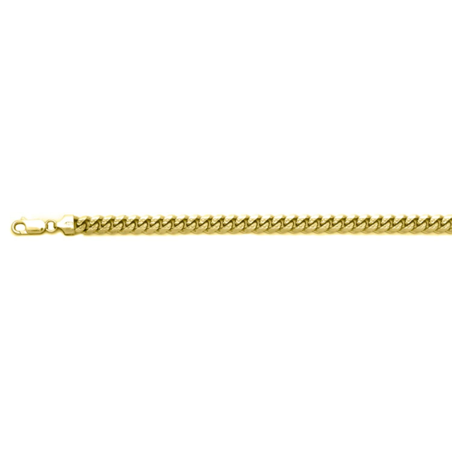 Italian Made - Yellow Gold Plated Sterling Silver Pyramid Pave Curb Chain (Size - 20) with Lobster Clasp 8553005 0