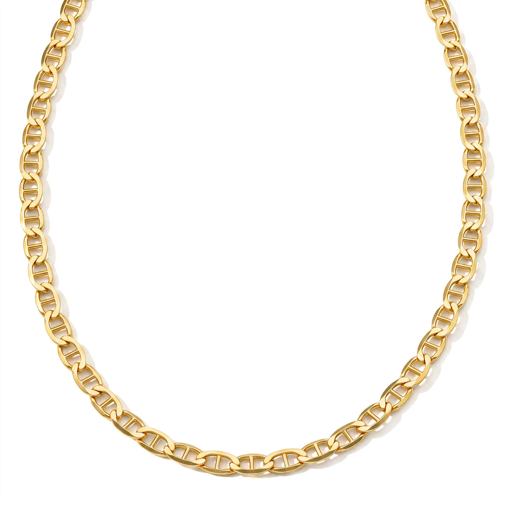 Yellow Gold Plated Sterling Silver Flat Rambo Chain (Size - 18) with Lobster Clasp_8553022