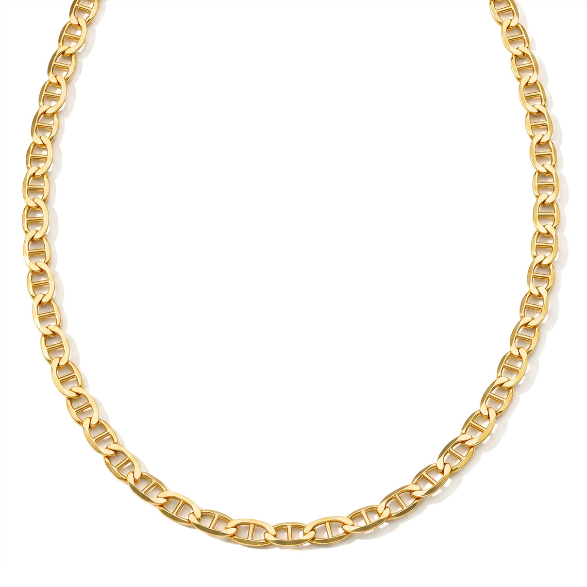 Yellow Gold Plated Sterling Silver Flat Rambo Chain (Size - 18) with Lobster Clasp V32512257 0